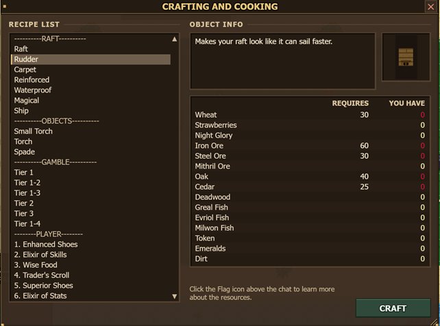 The crafting window
