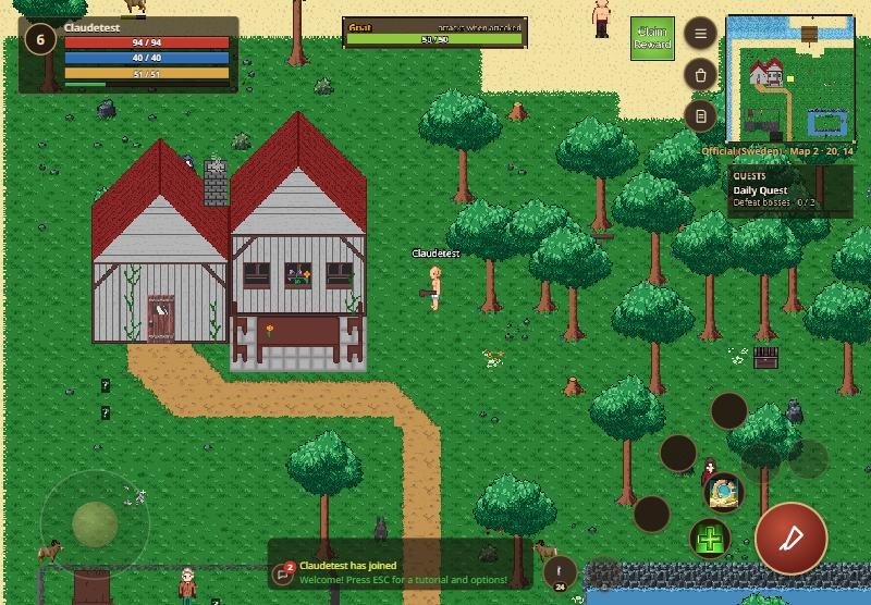 The game on a tablet