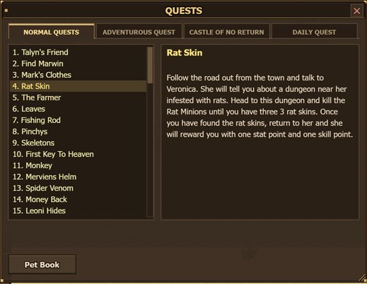 The quest window