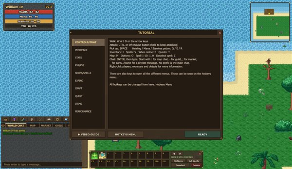 The tutorial explains the controls and every menu